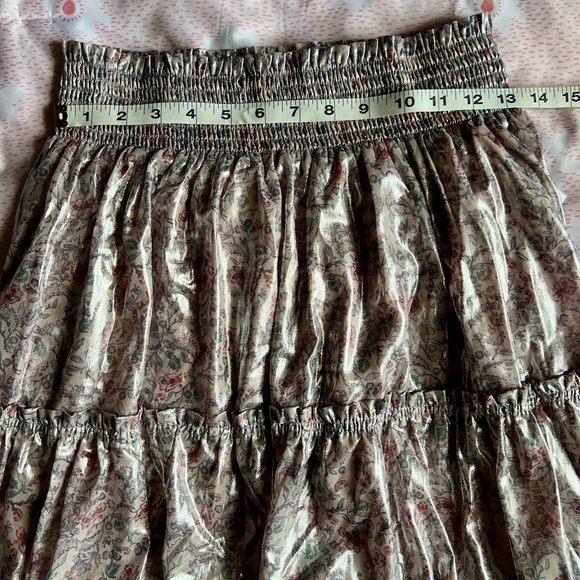 NWT FREE PEOPLE Floral Lavender Combo Shimmering Bubble Mini Skirt XL - Picture 3 of 12